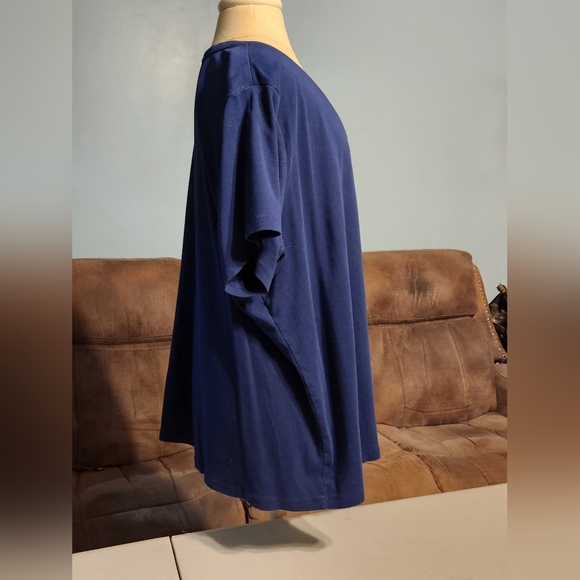 St John's Bay 4x women's v neck tee, short sleeve, navy - Picture 2 of 4